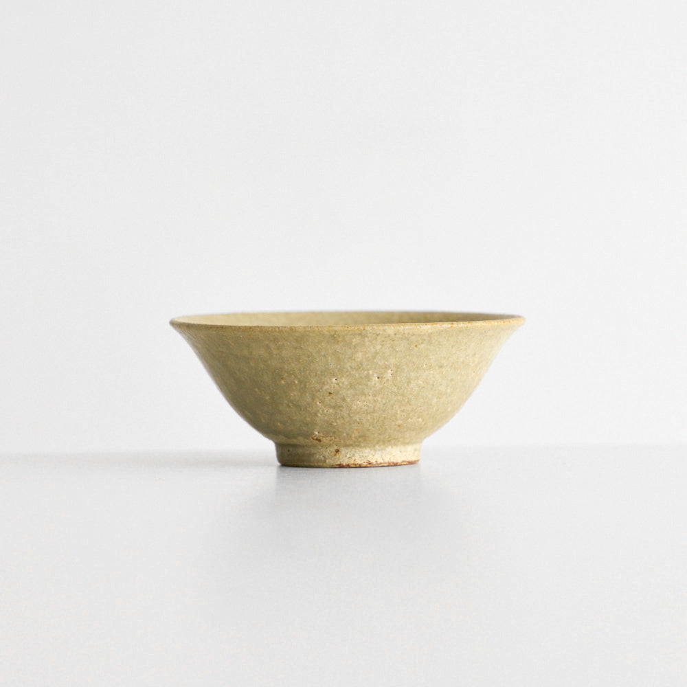 Rice bowl, flat, ash glaze