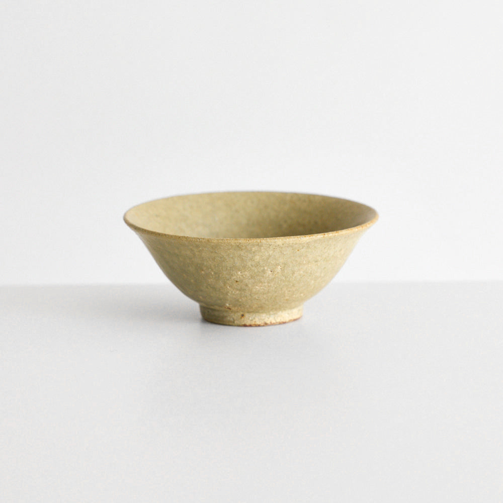 Rice bowl, flat, ash glaze