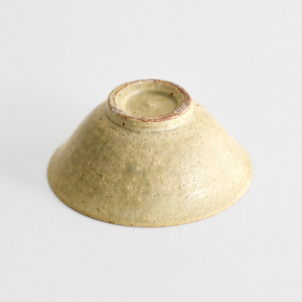 Rice bowl, flat, ash glaze