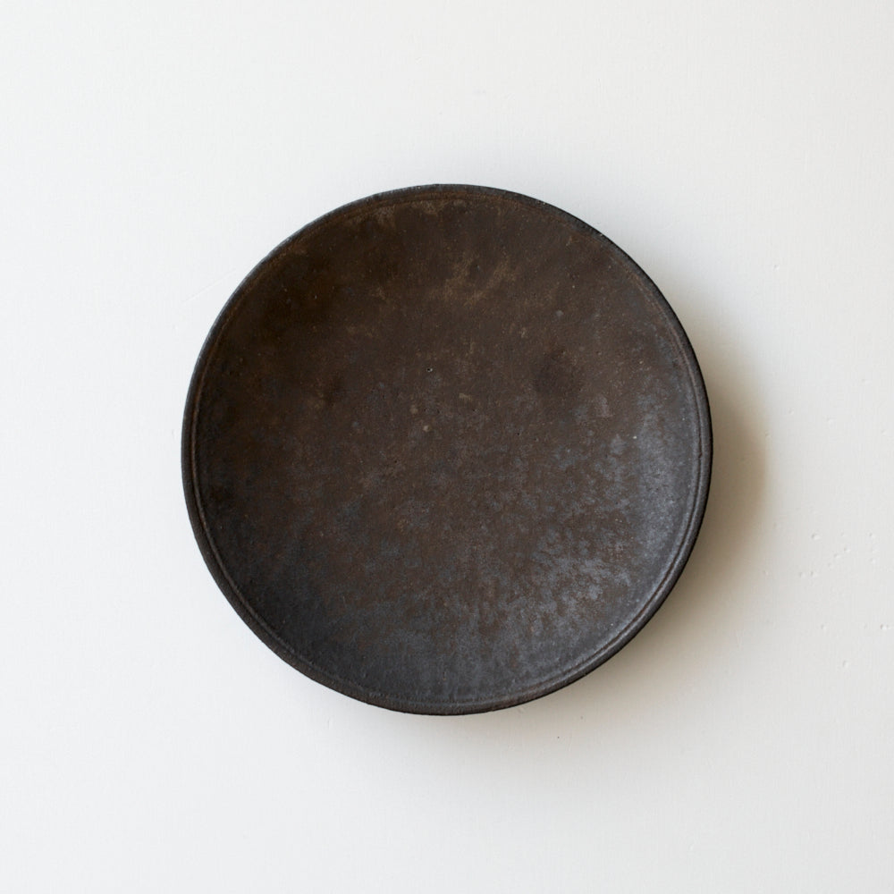Plate 6-sun, Black glaze