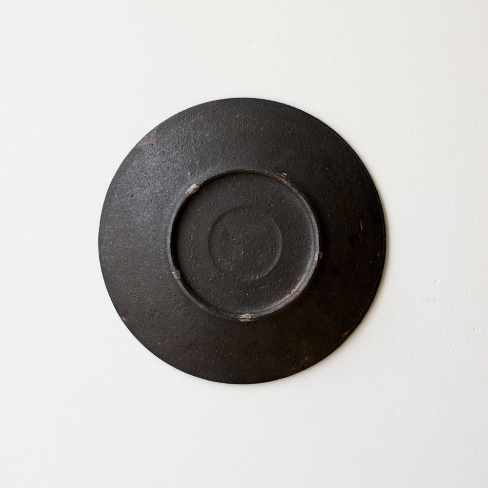 Plate 6-sun, Black glaze