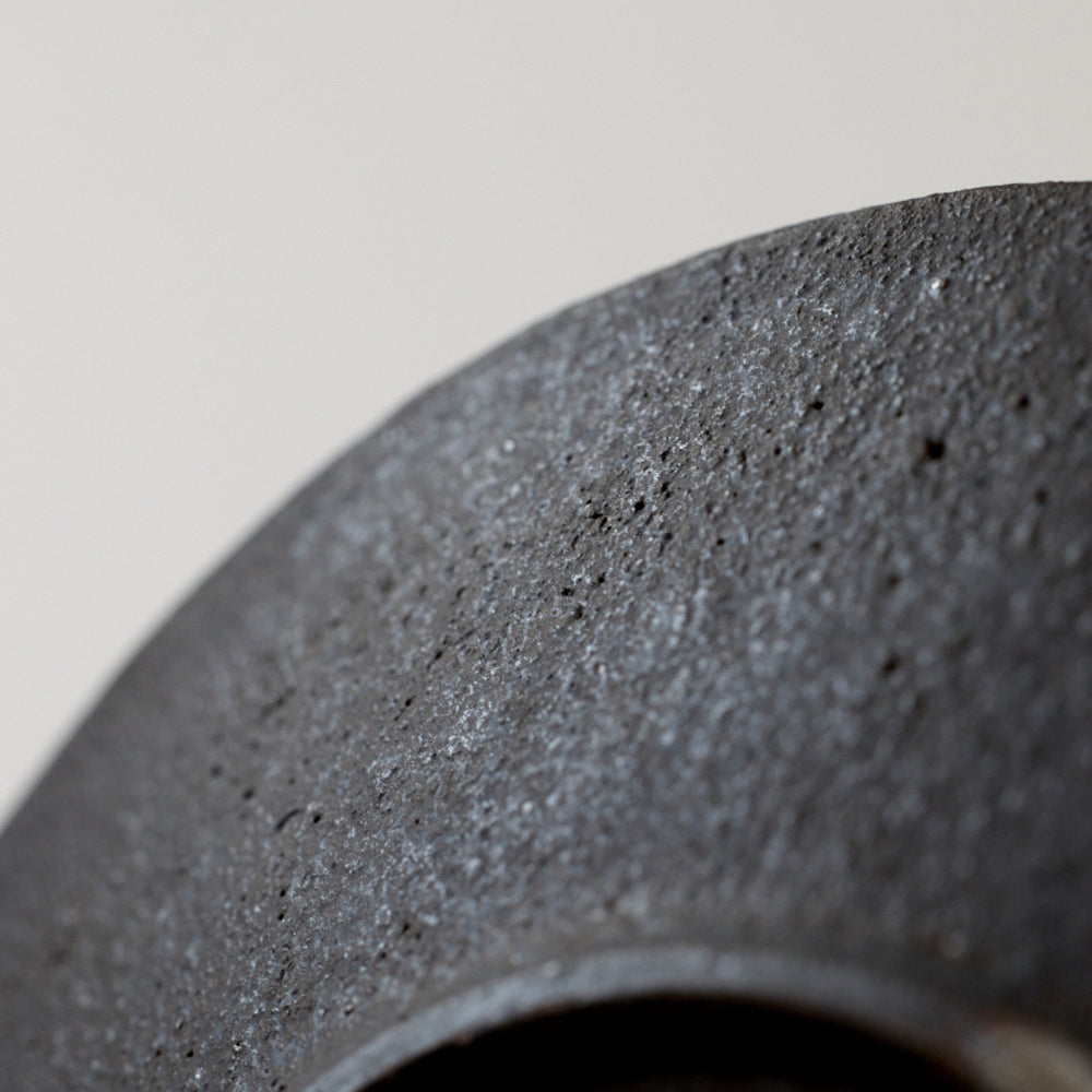 Plate 6-sun, Black glaze