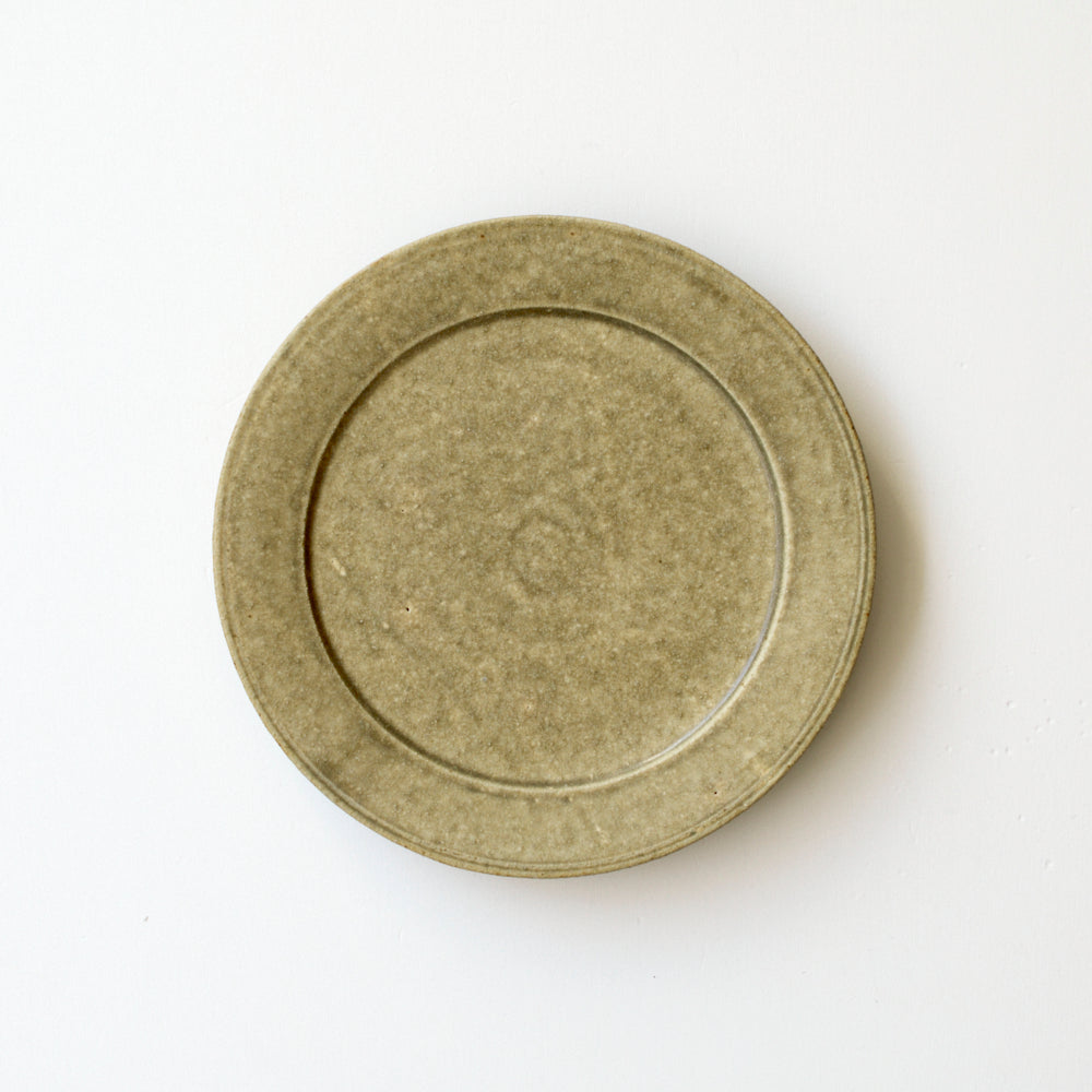 05 リム皿6寸 灰釉