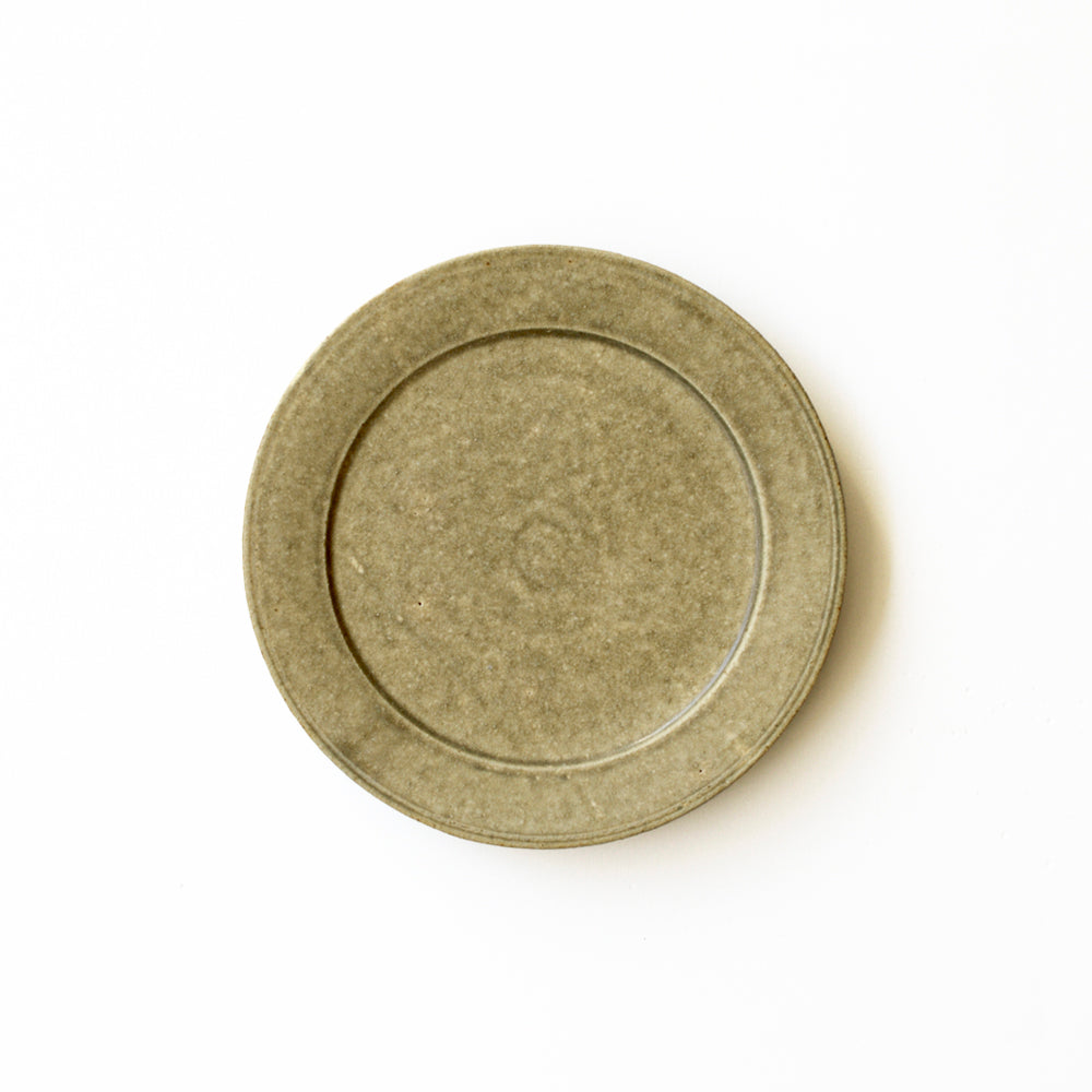 04 リム皿5寸 灰釉