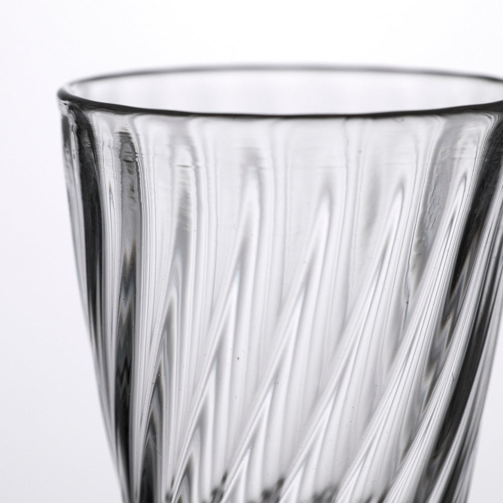 Mini glass with molded feet
