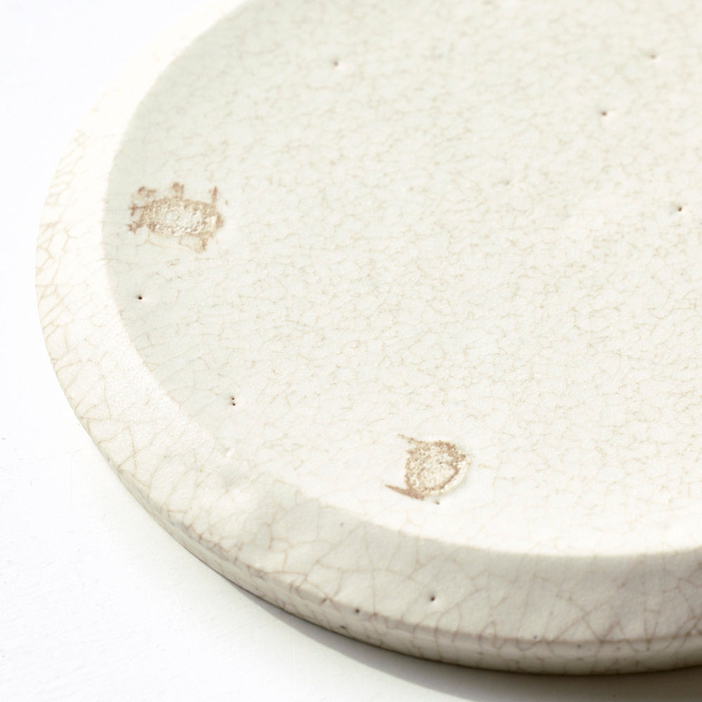 208 平皿 白(貫入) 15cm