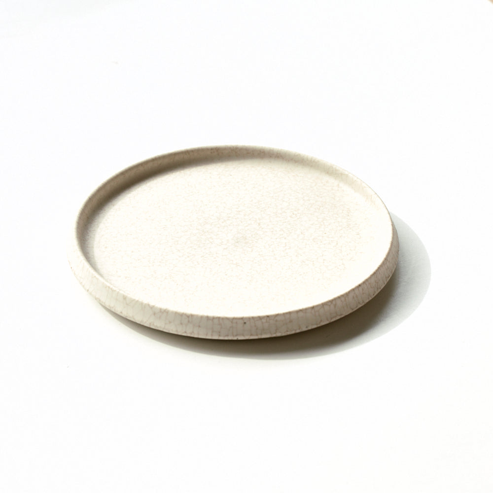 208 平皿 白(貫入) 15cm