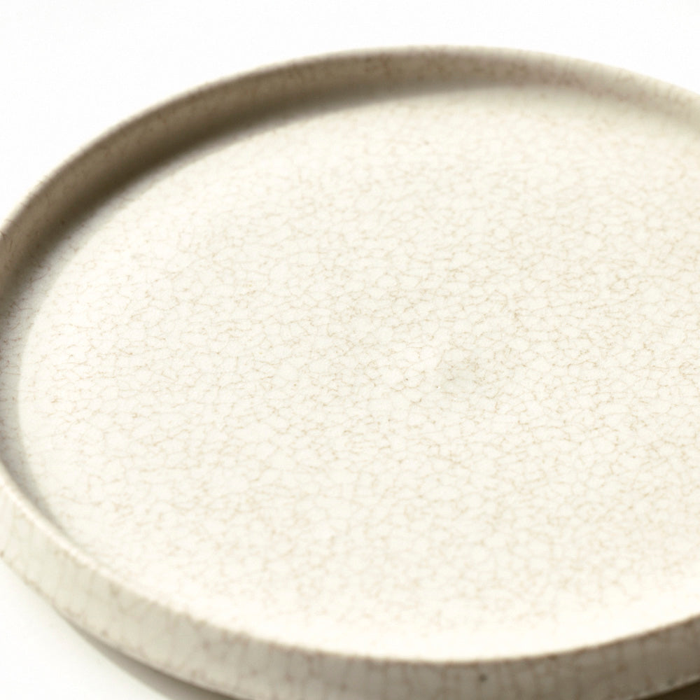 208 平皿 白(貫入) 15cm