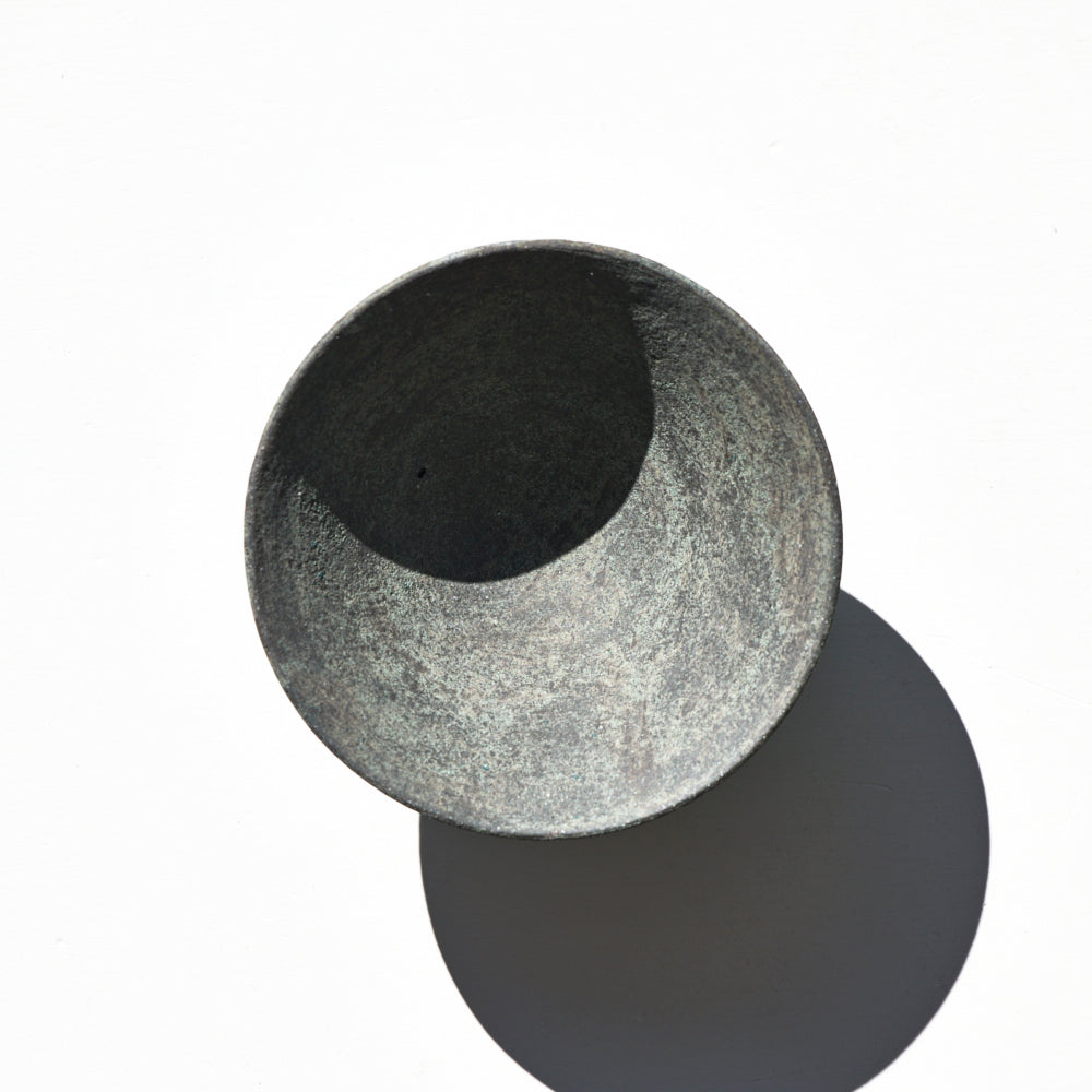 34 炻器4寸鉢 緑青