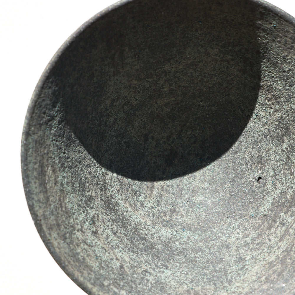 34 炻器4寸鉢 緑青