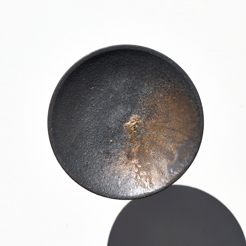 20 4寸高台皿 黒釉