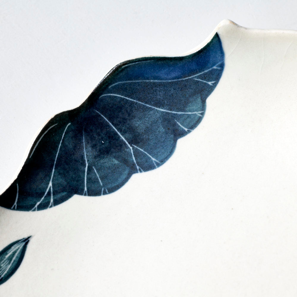 60 黒ハス縁取り変形皿(オーバル)