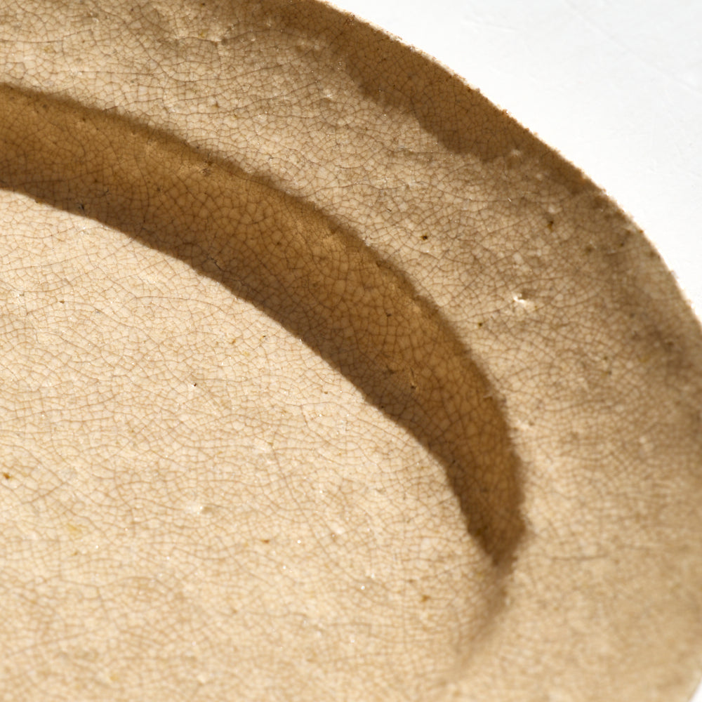 61 灰釉オーバルリム尺皿