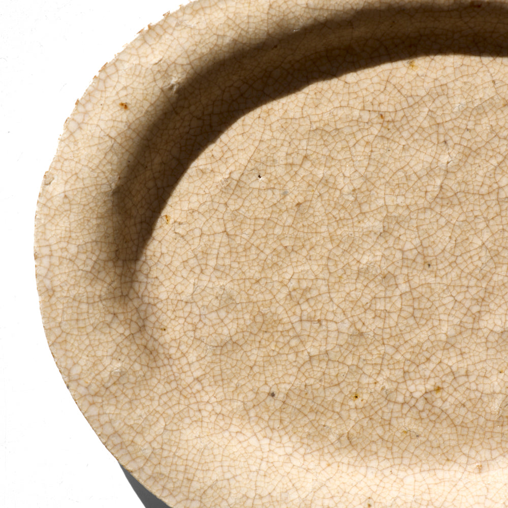 69 灰釉4.5寸ラウンドオーバルリム皿