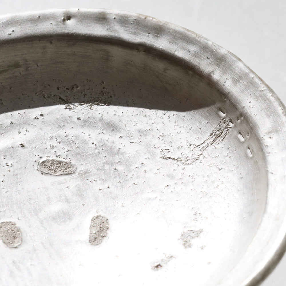 48 銀磁6寸6角高台リム皿