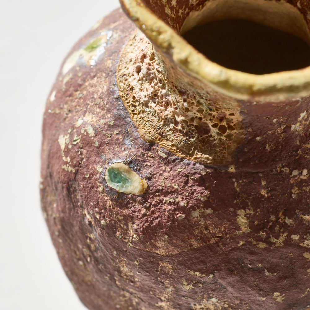 80 土化粧花入(赤)