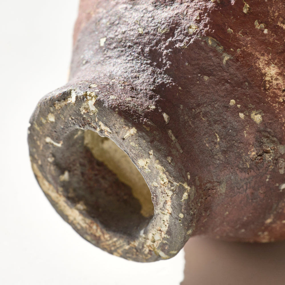 80 土化粧花入(赤)