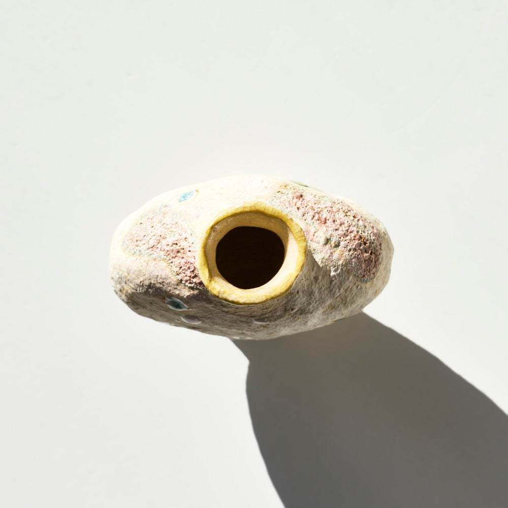 90 土化粧高台扁壺(白)