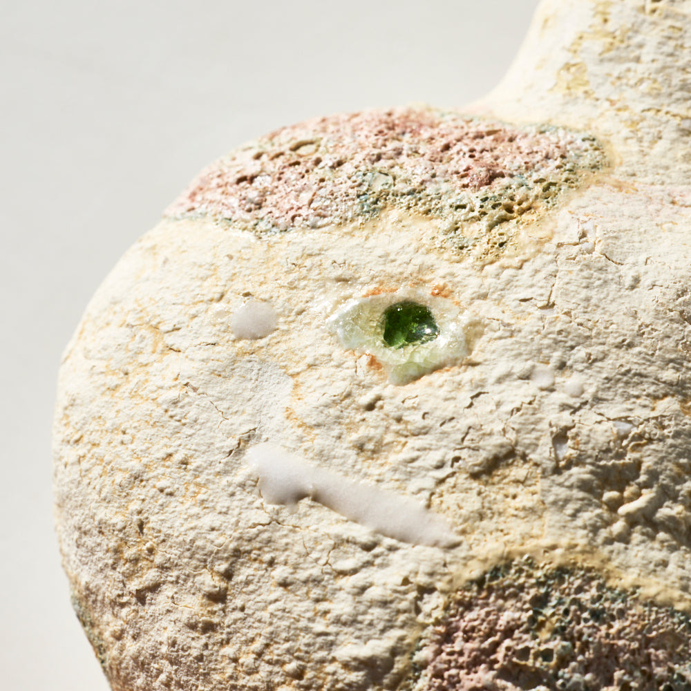 90 土化粧高台扁壺(白)