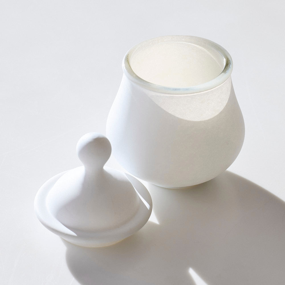 48 白のうつわ 蓋物(玉取手)