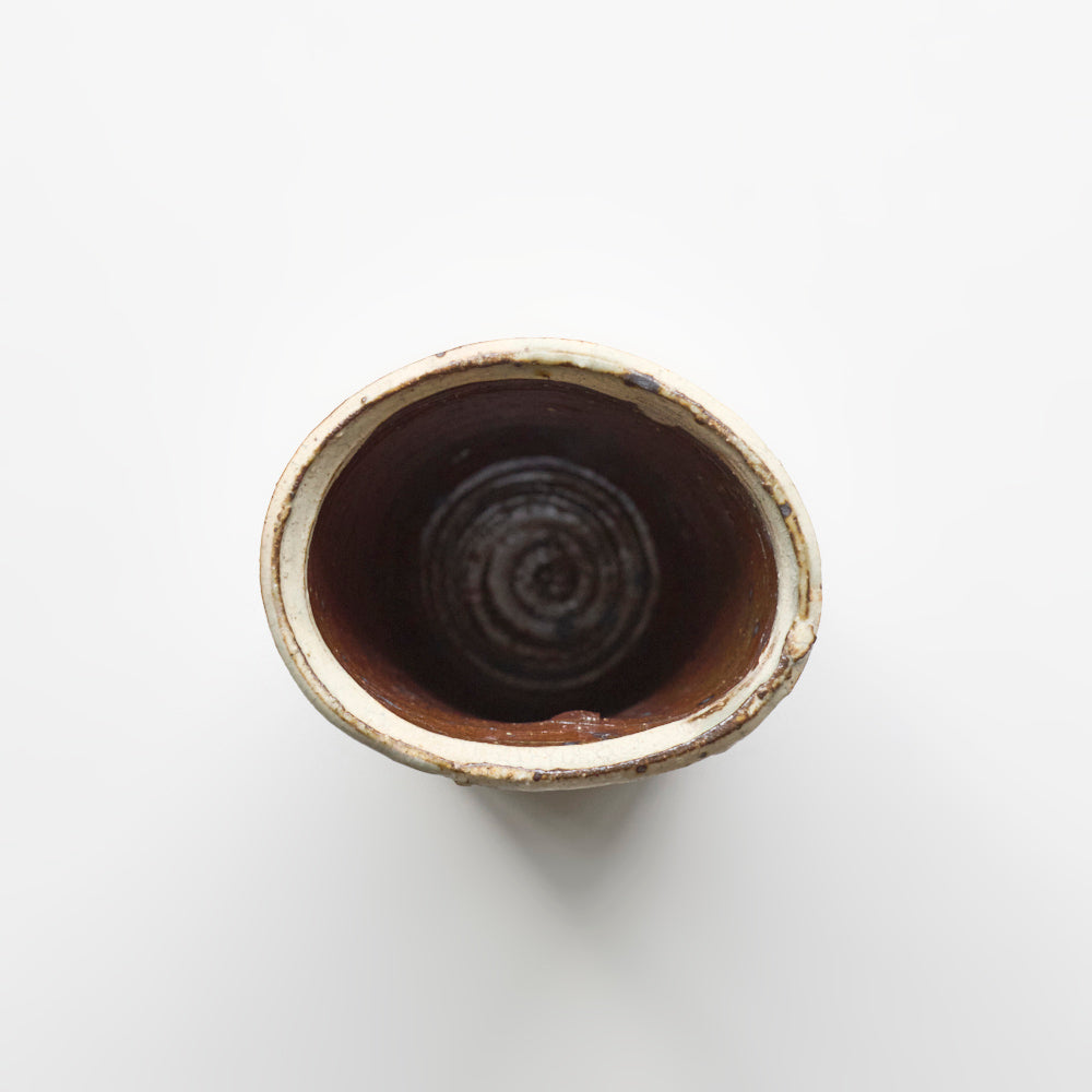 15A 荒ヒビ灰粉引花入れ