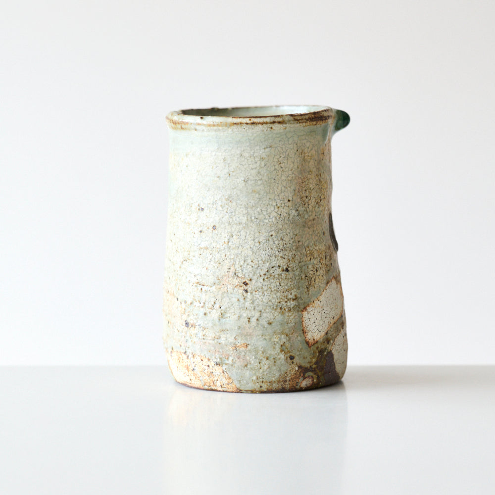 15B 荒ヒビ灰粉引花入れ