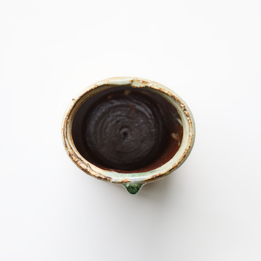 15B 荒ヒビ灰粉引花入れ