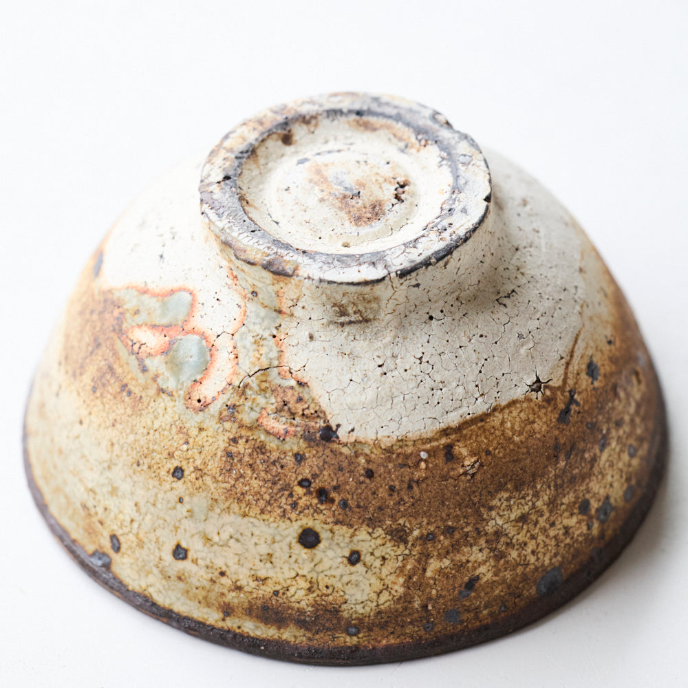 19B 荒ヒビ灰粉引 飯碗