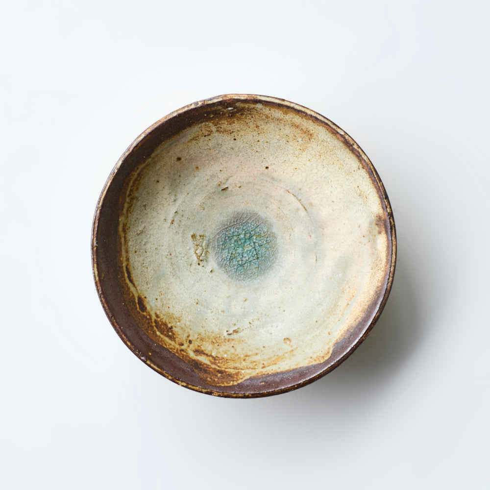 16 荒ヒビ灰粉引皿