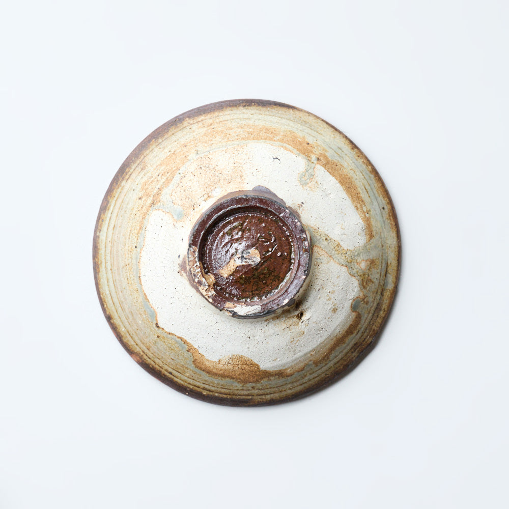 16 荒ヒビ灰粉引皿