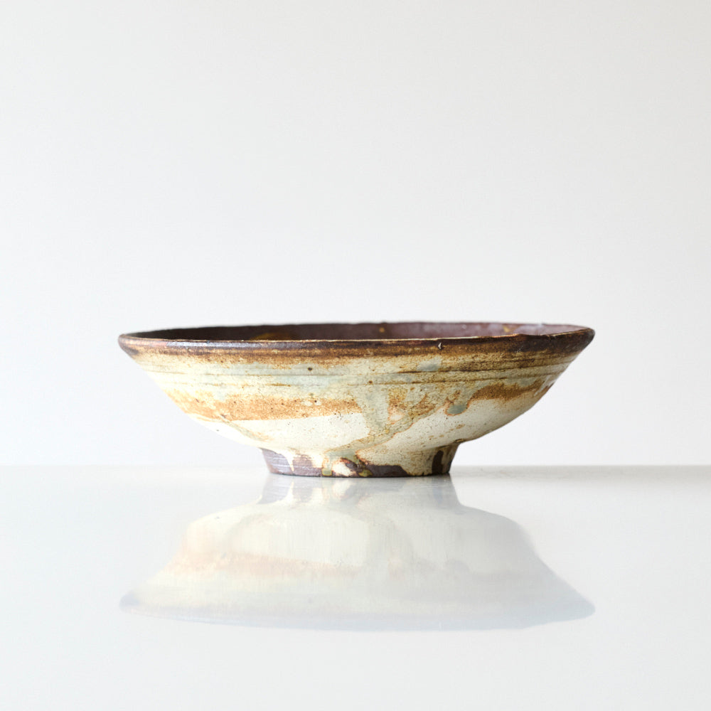 16 荒ヒビ灰粉引皿