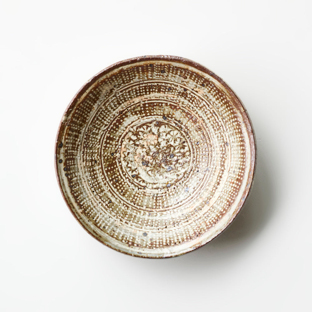 22B ヒビ印花三島皿 5.5寸