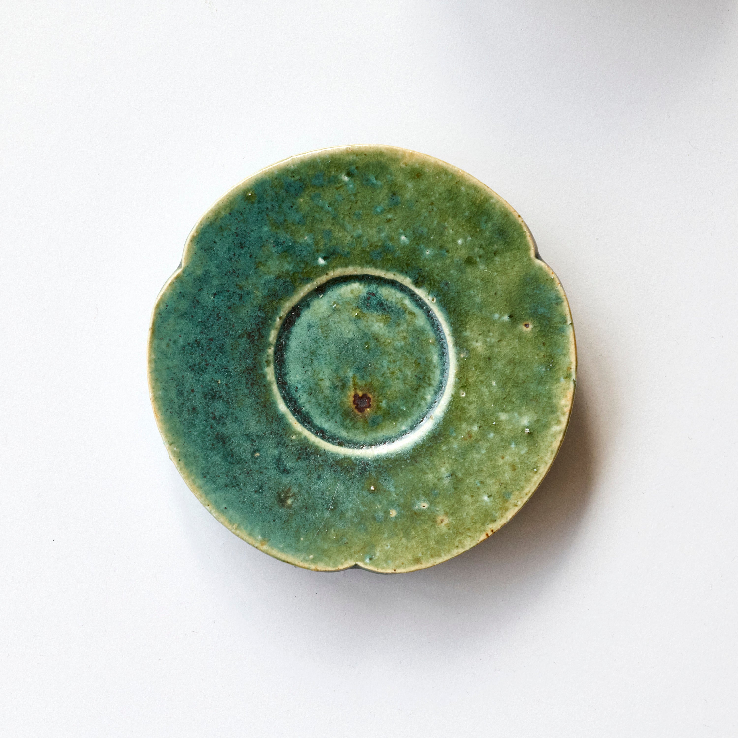 Oribe Glaze Cup and Saucer