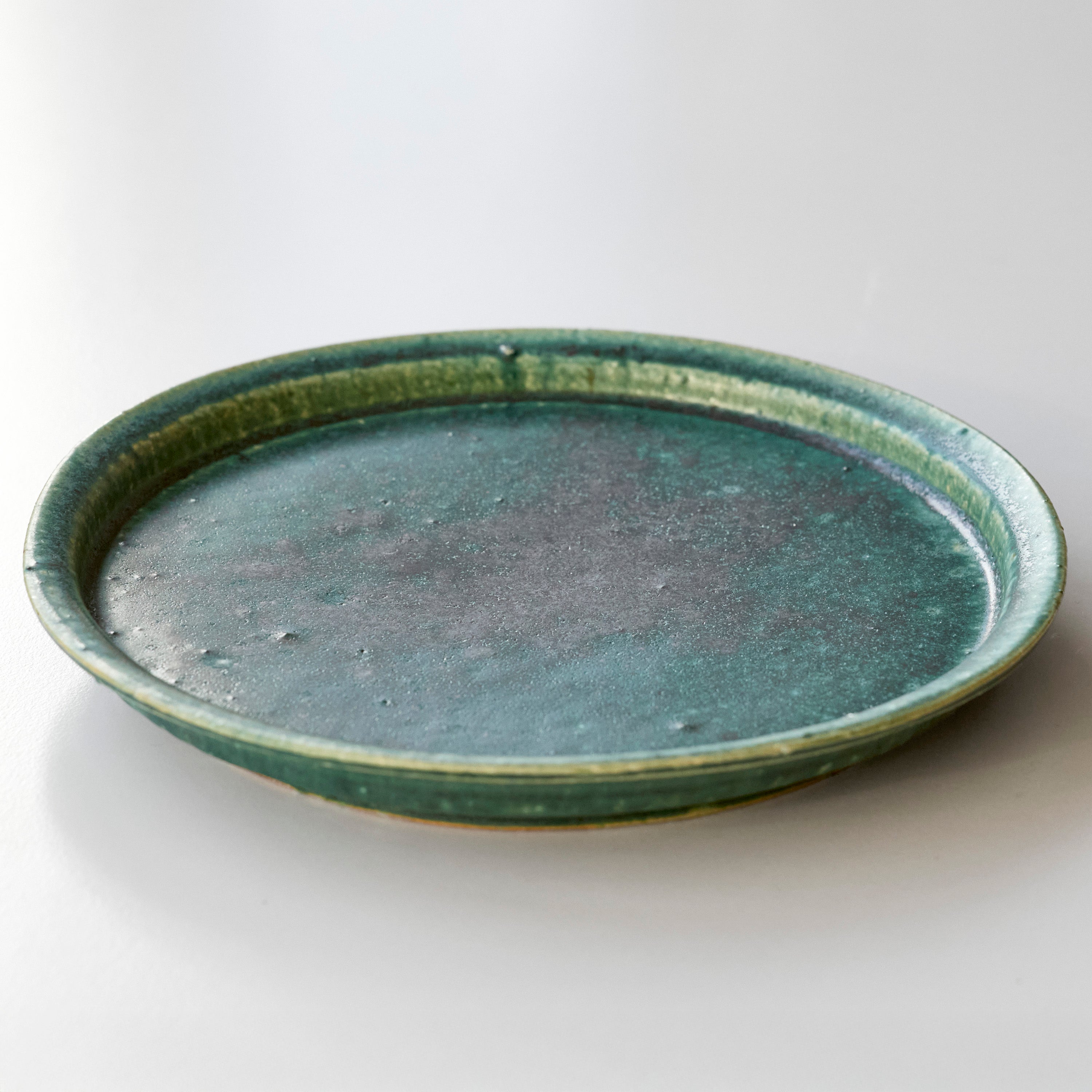 Oribe Glaze Cup and Saucer