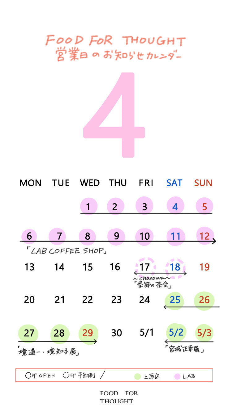 4月の実店舗オープン日