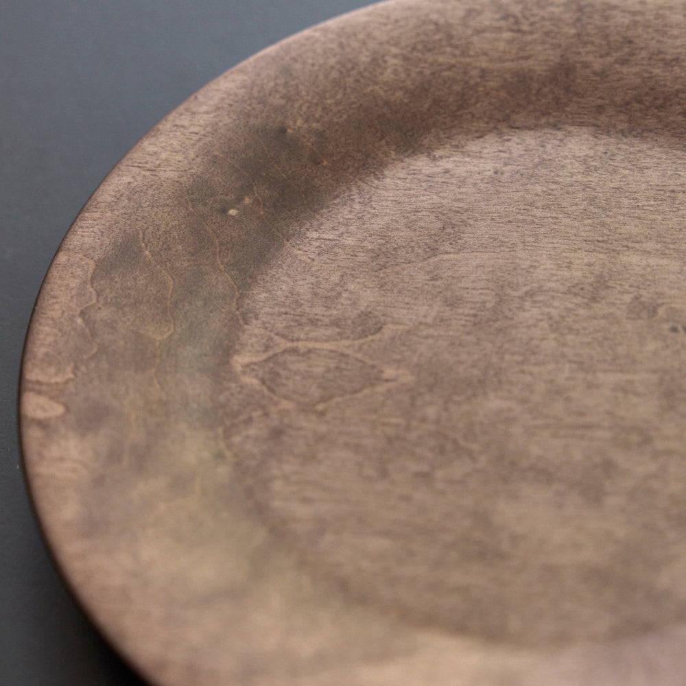 15 Azukinashi round rim plate 150mm oil finish