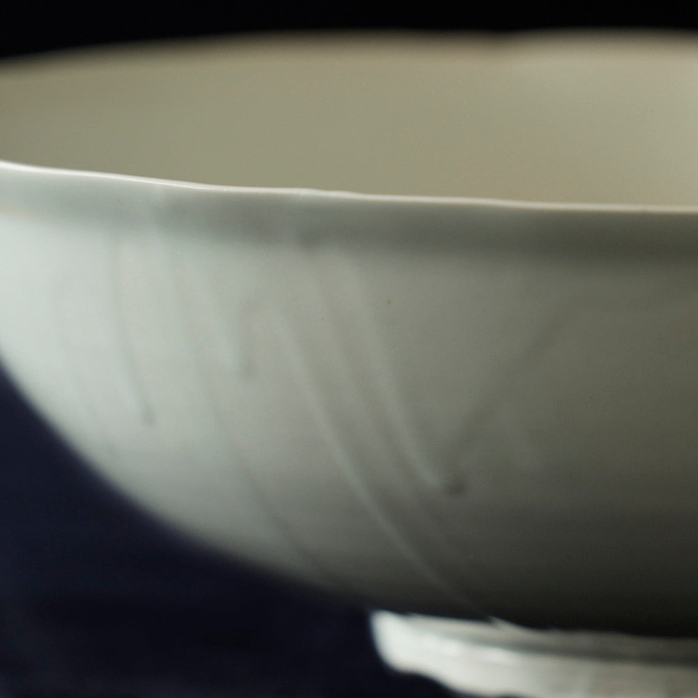 12 Ash covered white porcelain flower bowl 7 sun