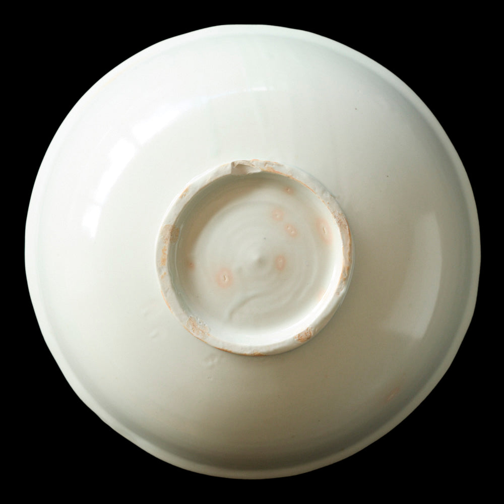 12 Ash covered white porcelain flower bowl 7 sun