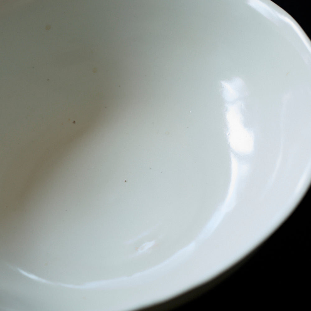 12 Ash covered white porcelain flower bowl 7 sun