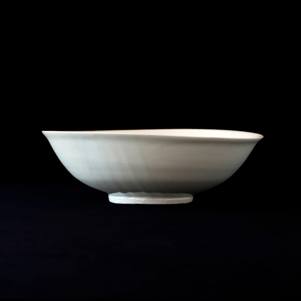 12 Ash covered white porcelain flower bowl 7 sun