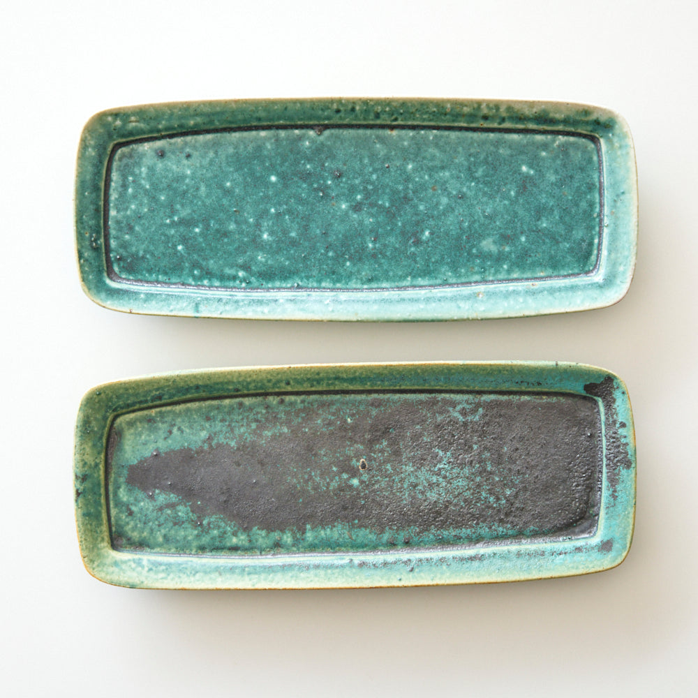 境道一 織部釉 プレート2枚 作家 境道一・知子 展」2024.7.19(