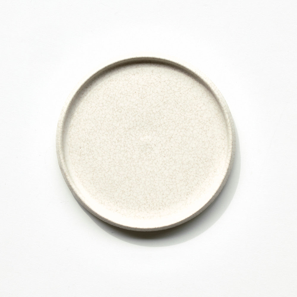 208 平皿 白(貫入) 15cm