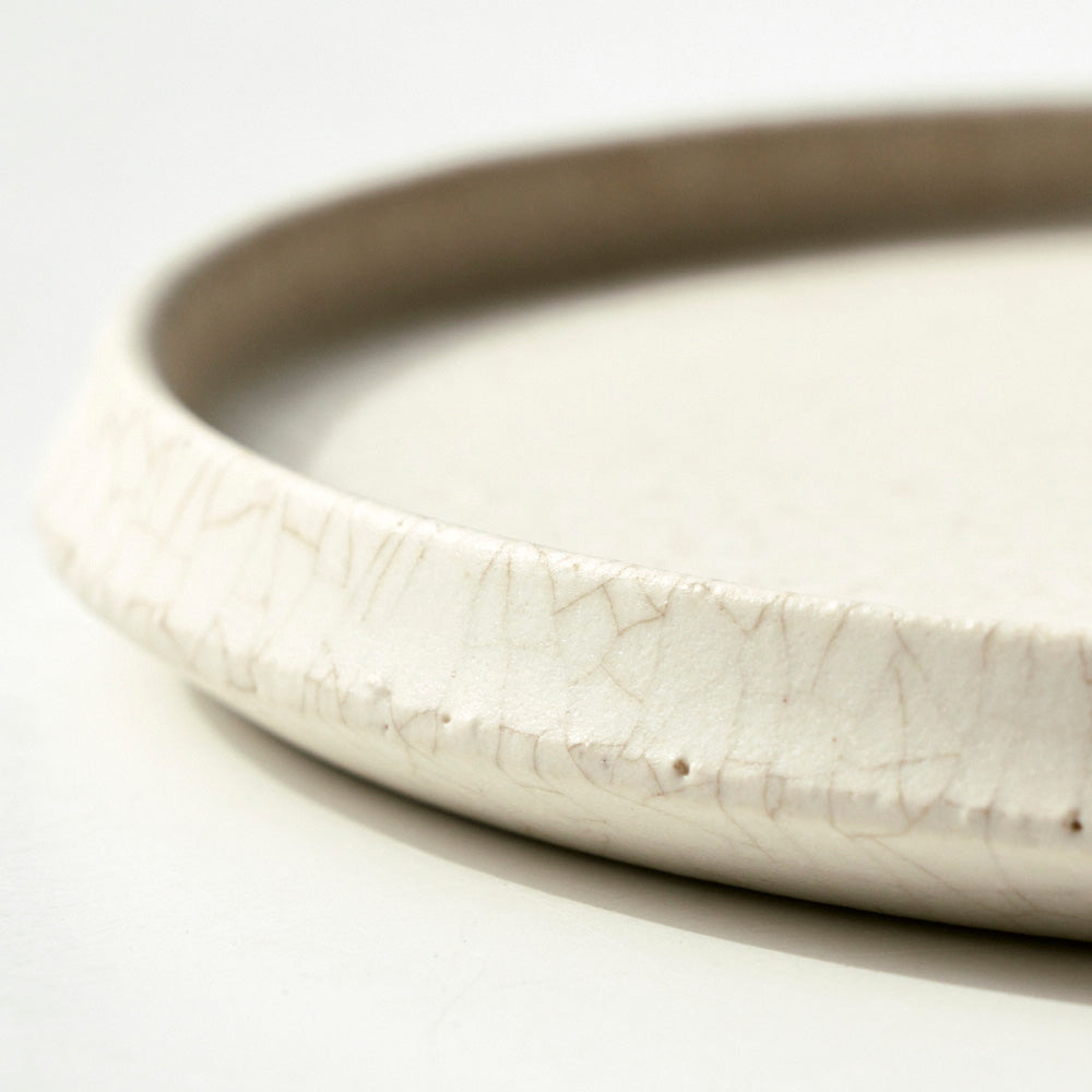 208 平皿 白(貫入) 15cm