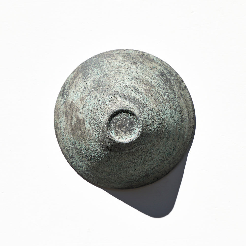 34 炻器4寸鉢 緑青