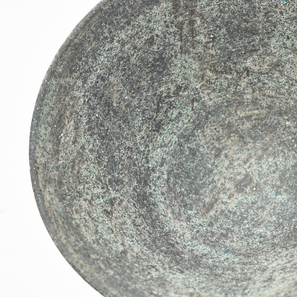 34 炻器4寸鉢 緑青