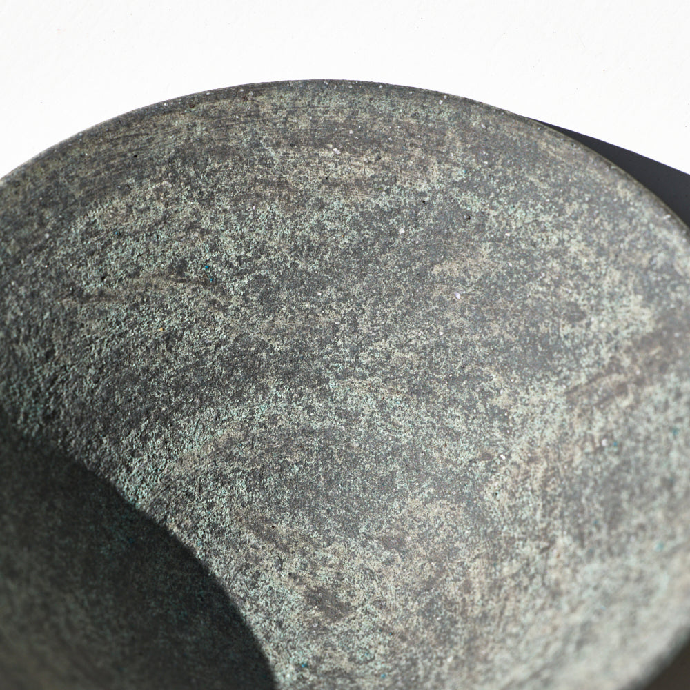 34 炻器4寸鉢 緑青