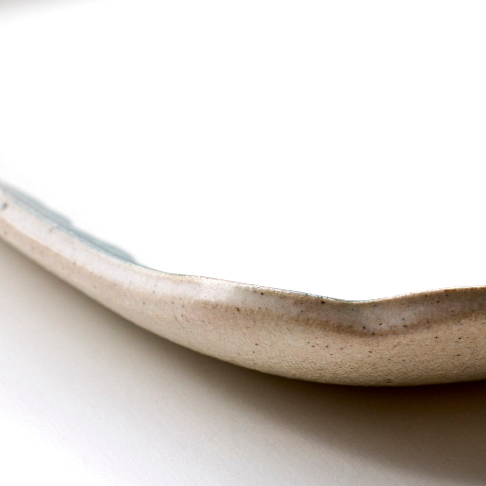 62 緑ハス縁取り　角皿(LL)