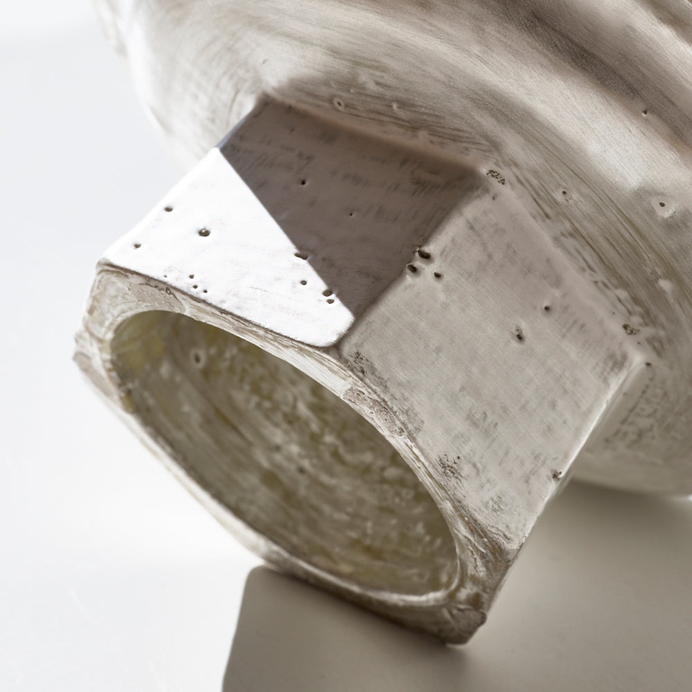 48 銀磁6寸6角高台リム皿