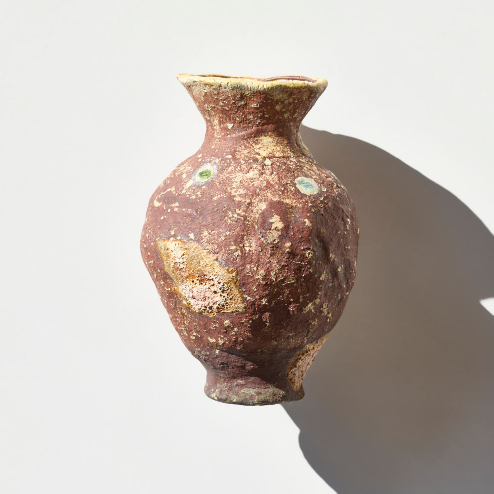 80 土化粧花入(赤)