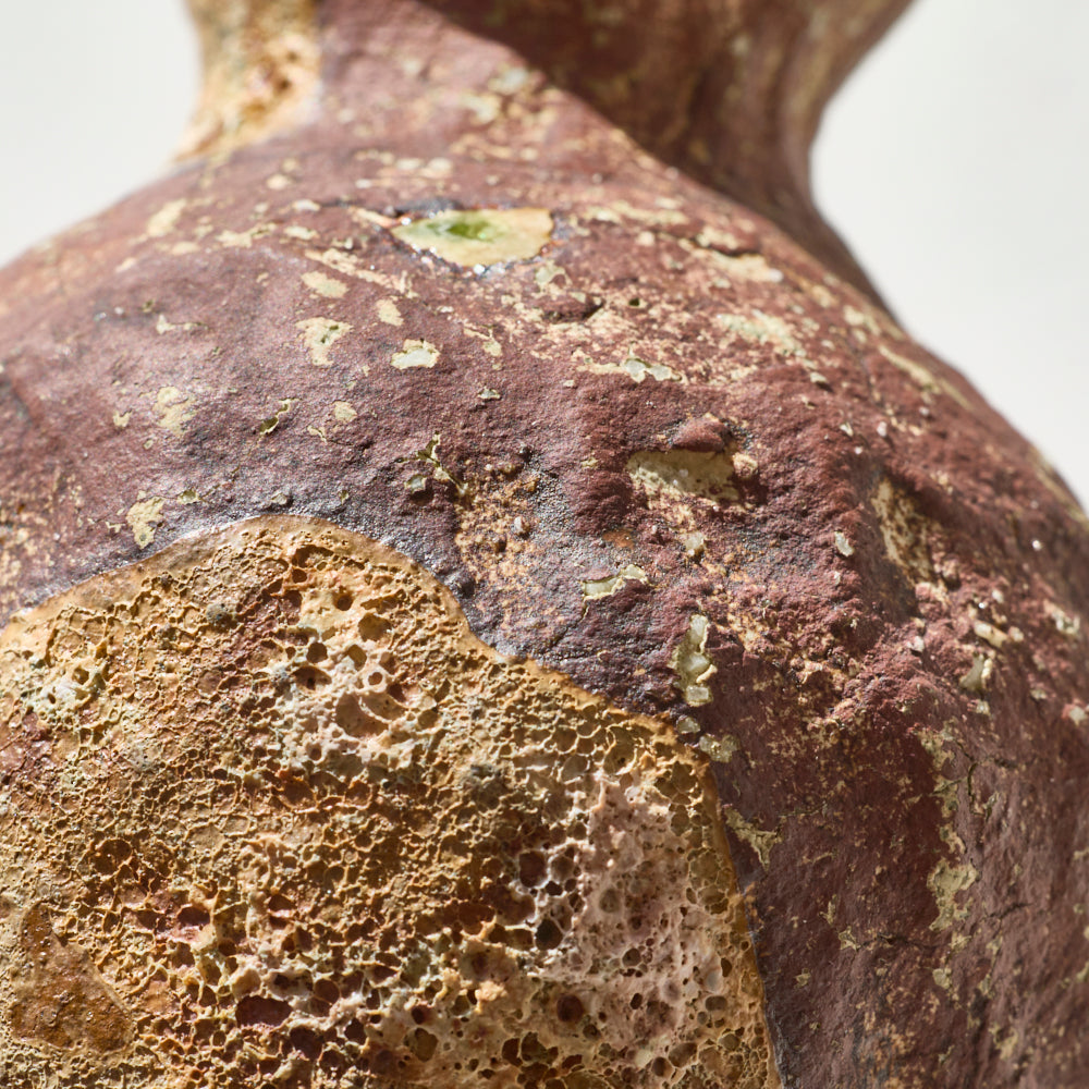 80 土化粧花入(赤)